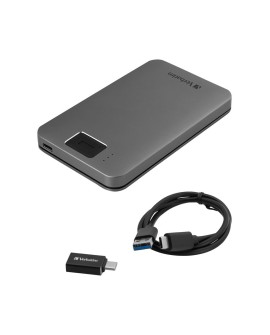 Verbatim 53653 zewnętrzny dysk twarde 2 TB 5400 RPM 2.5" USB Type-C 3.2 Gen 1 (3.1 Gen 1) Szary