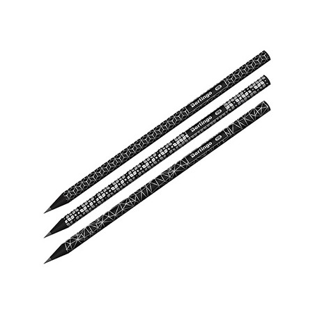 Berlingo, Ołówek Double Black, czarna, 36szt, bez gumki
