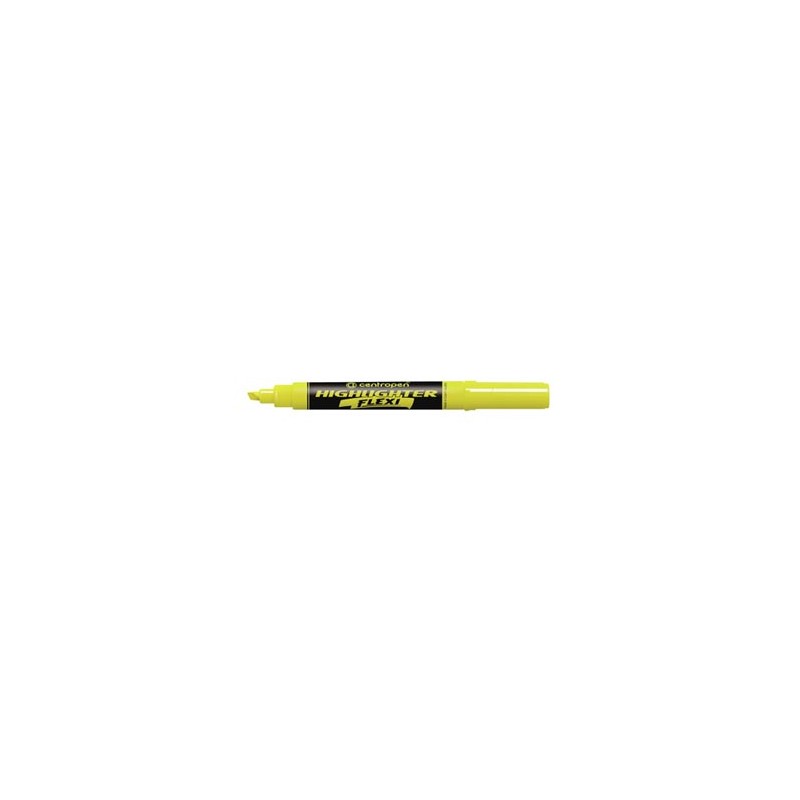 Centropen, zakreślacz 8542, żółty, 10szt, 1.5mm, z super elastyczną końcówką, cena za 1 szt