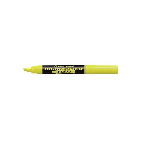 Centropen, zakreślacz 8542, żółty, 10szt, 1.5mm, z super elastyczną końcówką, cena za 1 szt
