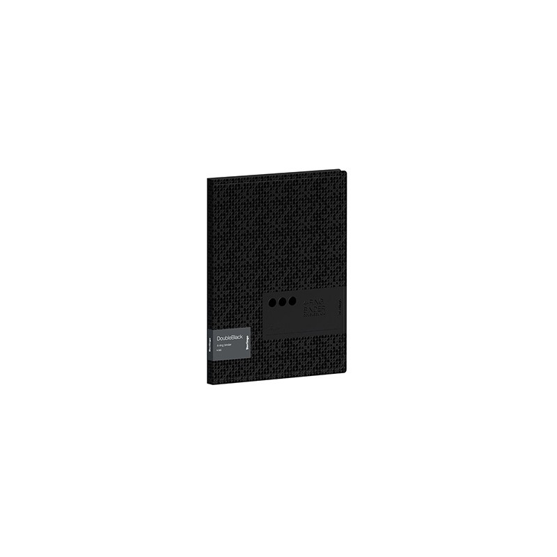 Segregator 4-ringowy 24 mm A4 Double Black, czarny, 1szt. Berlingo