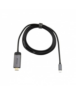 Verbatim 49144 adapter kablowy 1,5 m USB Type-C HDMI Czarny, Srebrny