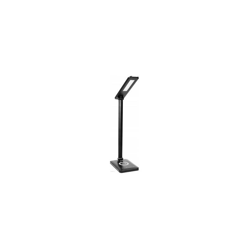 Lampka na biurko, aluminium + ABS, czarna, 3 typy oświetlenia, ładowarka bezprzewodowa, IP20