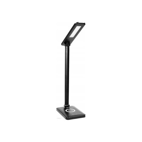 Lampka na biurko, aluminium + ABS, czarna, 3 typy oświetlenia, ładowarka bezprzewodowa, IP20