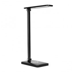 Lampka na biurko, aluminium + ABS, czarna, 3 typy oświetlenia, ładowarka bezprzewodowa, IP20