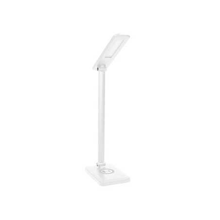 Lampka na biurko, aluminium + ABS, biała, 3 typy oświetlenia, ładowarka bezprzewodowa IP20
