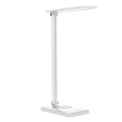 Lampka na biurko, aluminium + ABS, biała, 3 typy oświetlenia, ładowarka bezprzewodowa IP20