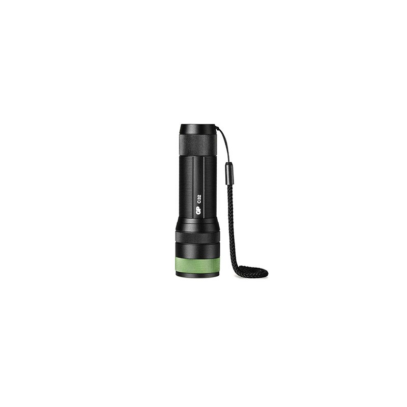 LED Flashlight, 3xAAA, metalowy, czarna, 300lm, C32