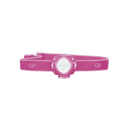 Lampka czołowa led, 2xCR2025, plastikowy, różowa, 40lm, 8m, CH31