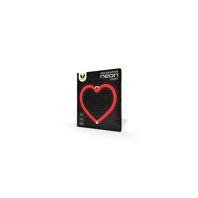 Neon LED Light HEART red Bat + USB FLNE07 Forever Light