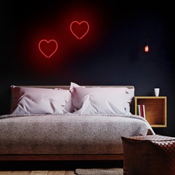 Neon LED Light HEART red Bat + USB FLNE07 Forever Light