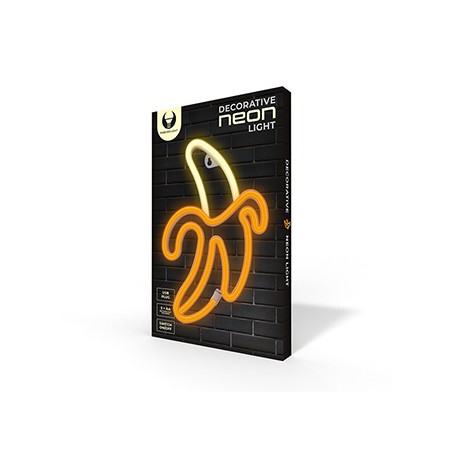 Neon LED Light BANANA white yellow Bat + USB FLNE10 Forever Light
