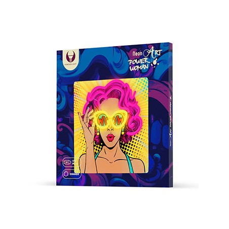 Neon ART LED POWER WOMAN yellow-purple FLA02 Forever Light