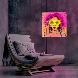 Neon ART LED POWER WOMAN yellow-purple FLA02 Forever Light
