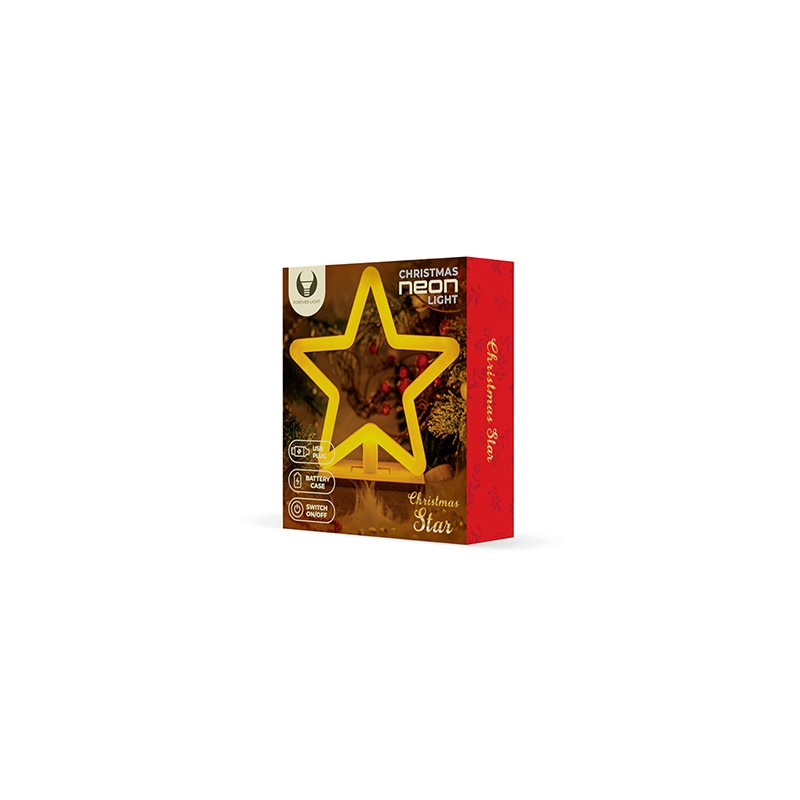 Neon Wood Stand LED STAR warm white FLNW04 Forever Light