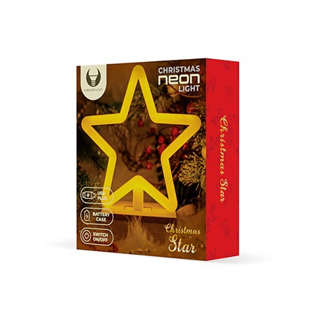 Neon Wood Stand LED STAR warm white FLNW04 Forever Light