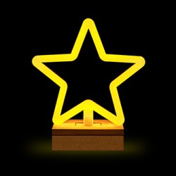 Neon Wood Stand LED STAR warm white FLNW04 Forever Light