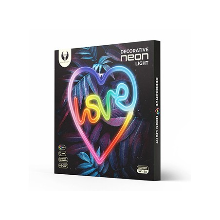 Neon LED RGB LOVE IN HEART FLRN02 + RC Forever Light