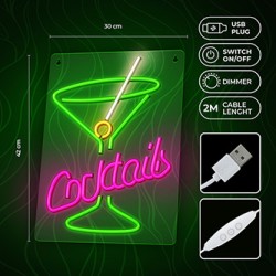 Neon PLEXI LED COCKTAILS pink green FPNE02X Forever Light