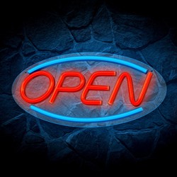 Neon PLEXI LED OPEN blue red FPNE04X Forever Light