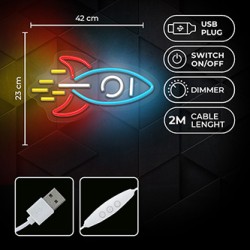 Neon PLEXI LED ROCKET multicolor NNE18 Neolia