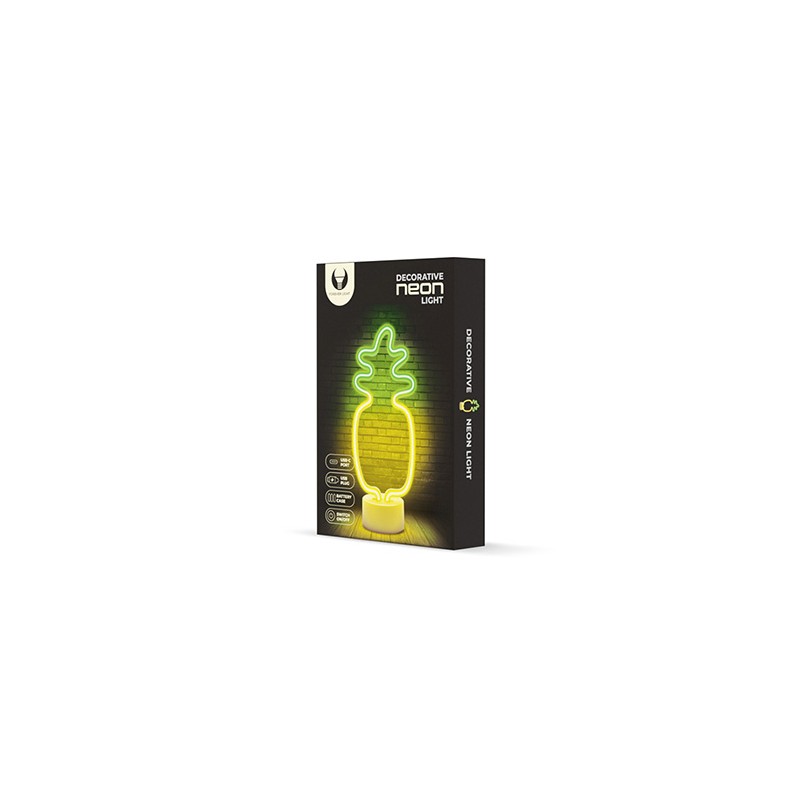 Neon LED on stand PINEAPPLE orange green USB-C FSC-12 Forever Light