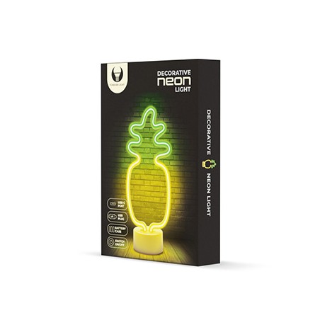 Neon LED on stand PINEAPPLE orange green USB-C FSC-12 Forever Light