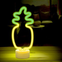Neon LED on stand PINEAPPLE orange green USB-C FSC-12 Forever Light