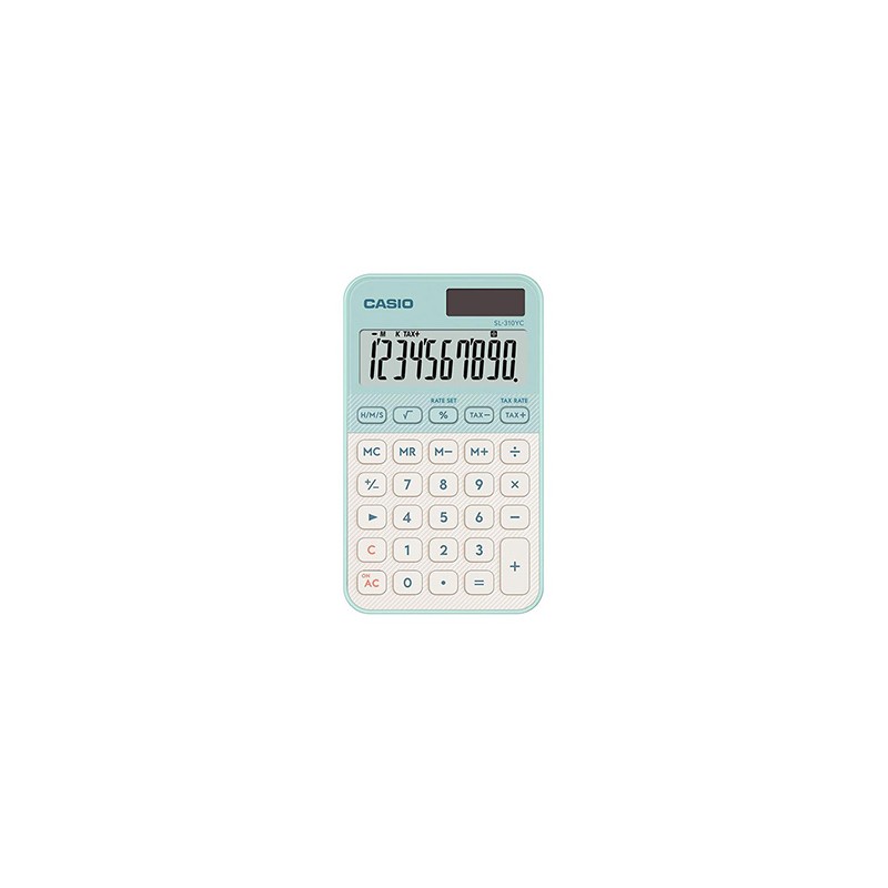 Casio Kalkulator SL 310 YC LG, zielona, 10 miejsc, podwójne zasilanie