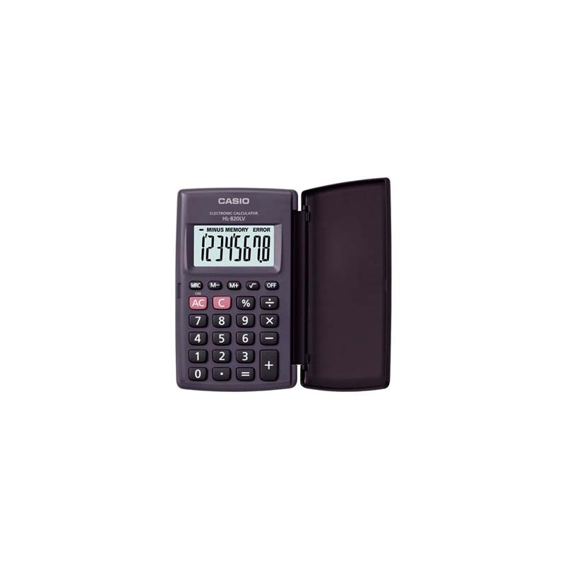 Casio Kalkulator HL 820LV BK, czarna, kieszonkowy, 8 miejsc