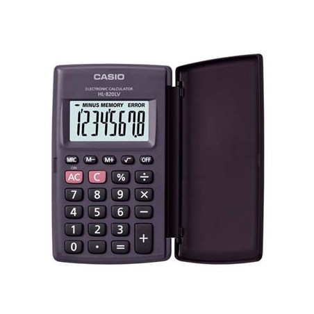 Casio Kalkulator HL 820LV BK, czarna, kieszonkowy, 8 miejsc
