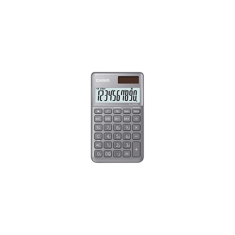 Casio Kalkulator SL 1000 SC GY, srebrna, kieszonkowy, 10 miejsc