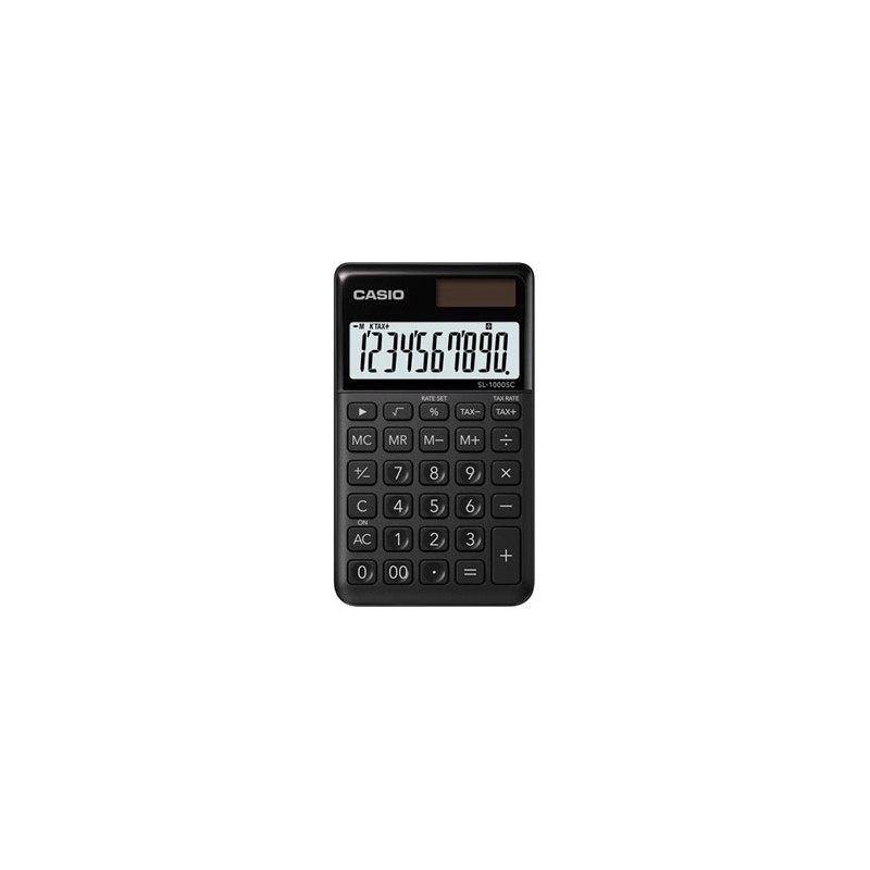 Casio Kalkulator SL 1000 SC BK, czarna, 10 miejsc, podwójne zasilanie