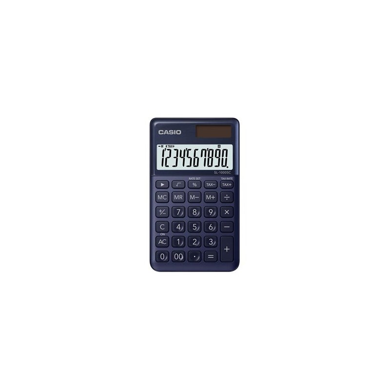 Casio Kalkulator SL 1000 SC NY, niebieska, 10 miejsc, podwójne zasilanie