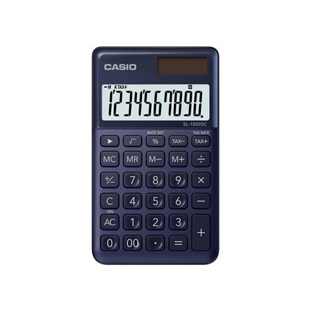 Casio Kalkulator SL 1000 SC NY, niebieska, 10 miejsc, podwójne zasilanie