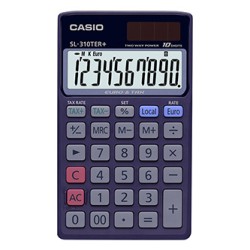Casio Kalkulator SL 310 TER+, niebieska, kieszonkowy, 10 miejsc, podwójne zasilanie