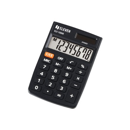 Eleven Kalkulator SLD100NR, czarna, kieszonkowy, 8 miejsc