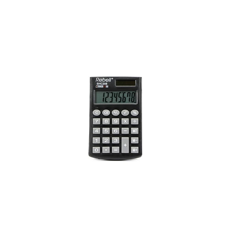 Rebell Kalkulator RE-SHC208 BX, czarna, kieszonkowy, 8 miejsc