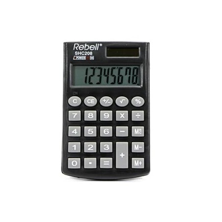 Rebell Kalkulator RE-SHC208 BX, czarna, kieszonkowy, 8 miejsc