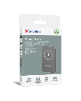 Verbatim Charge 'n' Go Litowo-polimerowy (LiPo) 5000 mAh Bezprzewodowe ładowanie Szary