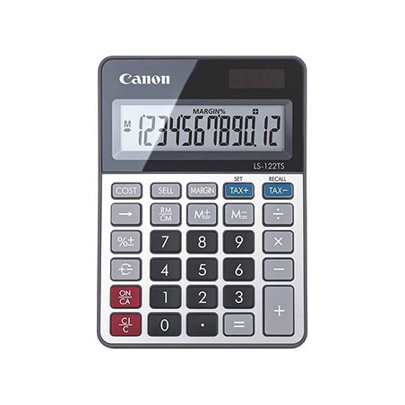 Canon kalkulator LS-122TS DBL, szara, kieszonkowy, 12 miejsc