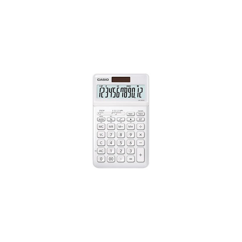 Casio Kalkulator JW 200 SC WE, biała, biurkowy, 12 miejsc