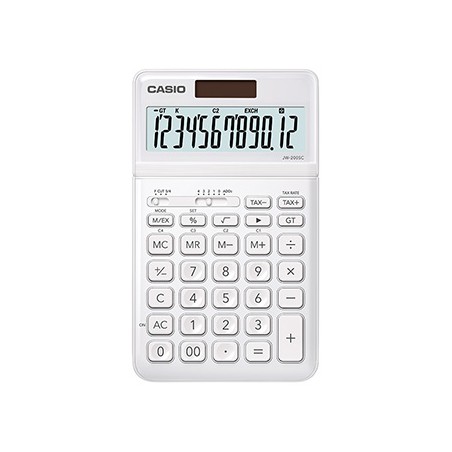 Casio Kalkulator JW 200 SC WE, biała, biurkowy, 12 miejsc