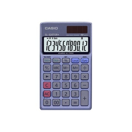 Casio Kalkulator SL 320 TER+, srebrna, biurkowy, przeliczanie waluty