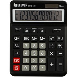 Eleven Kalkulator CDC-120-BK, czarna, biurkowy, 12 miejsc, podwójne zasilanie