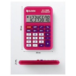 Eleven Kalkulator LC-110NR-PK, różowa, kieszonkowy, 8 miejsc