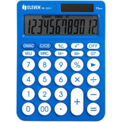 Eleven Kalkulator RK-2311-BL, niebieska, biurkowy, 12 miejsc, podwójne zasilanie