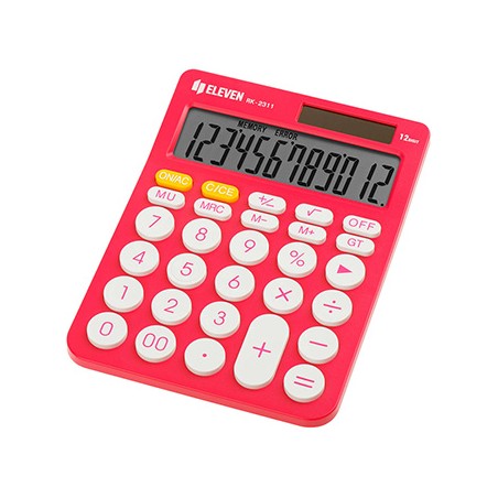 Eleven Kalkulator RK-2311-PK, różowa, biurkowy, 12 miejsc, podwójne zasilanie