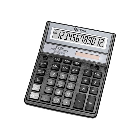 Eleven Kalkulator SDC-888X-BK, czarna, biurkowy, 12 miejsc, podwójne zasilanie
