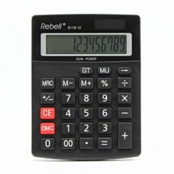 Rebell Kalkulator RE-8118-12 BX, czarna, biurkowy, 12 miejsc